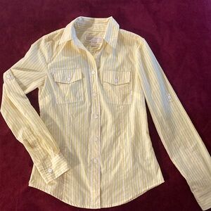 Michael Kors Yellow Pin Stripe Fitted Button Down size XS